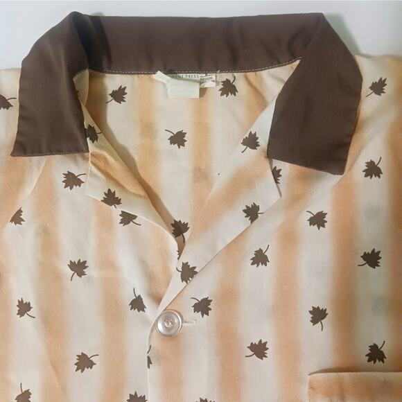 Vintage M 60s-70s KMart men's pajamas pjs rockabilly bowler shirt look EX cotton - Picture 2 of 5